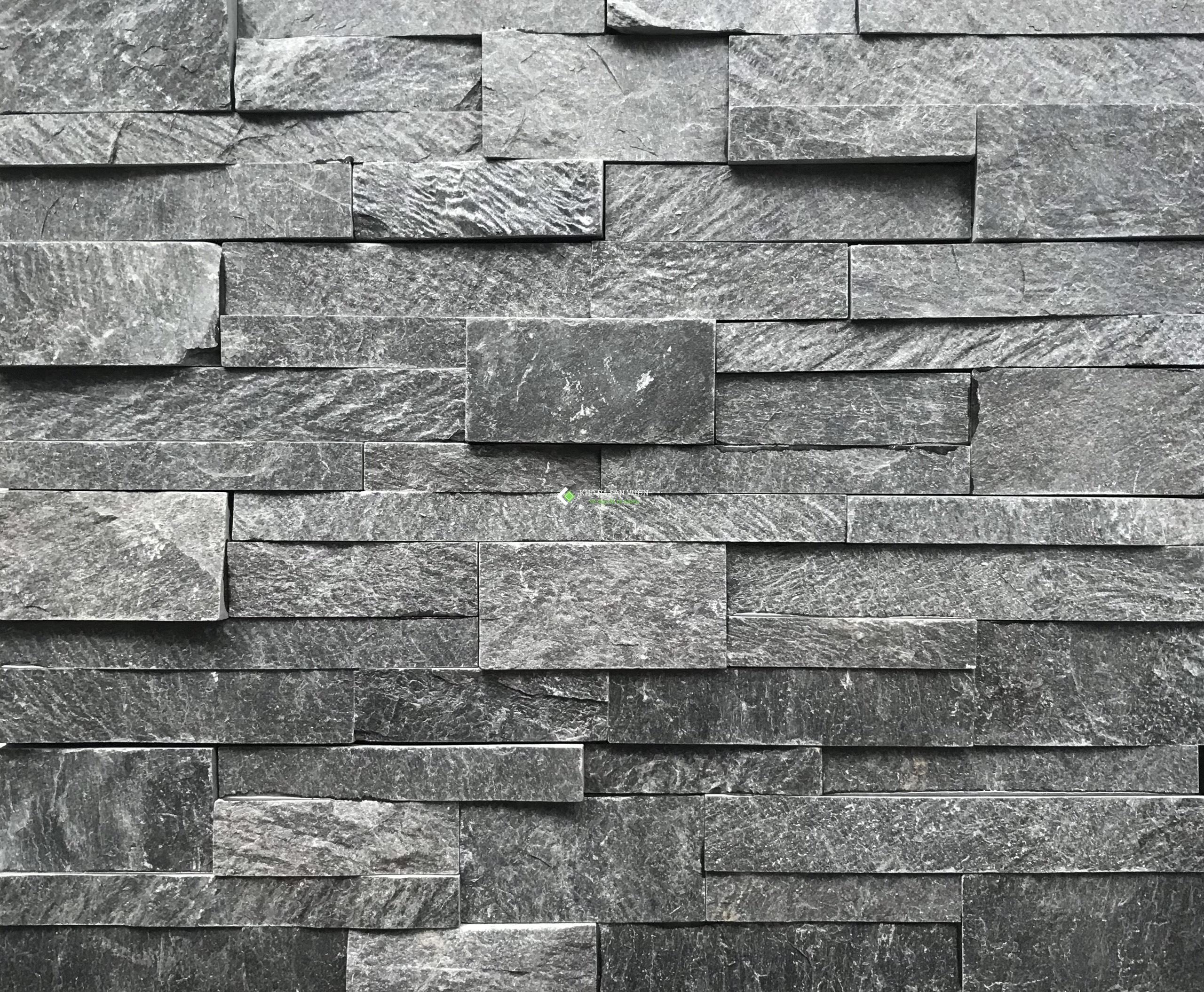 Đá slate đen ghi - Siêu phẩm đá ốp tường 2020 trang trí Sân Vườn Đẹp